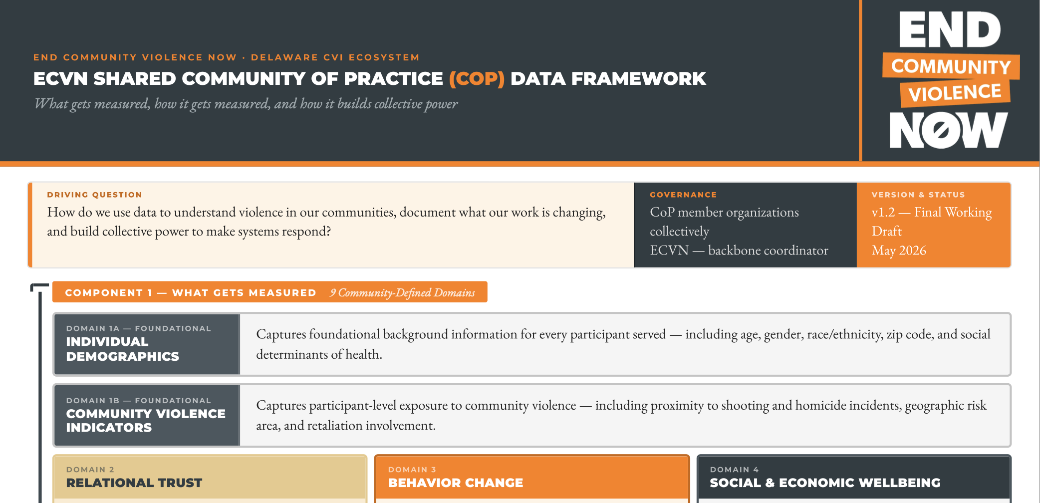 Section of the Shared community of practice data framework pdf